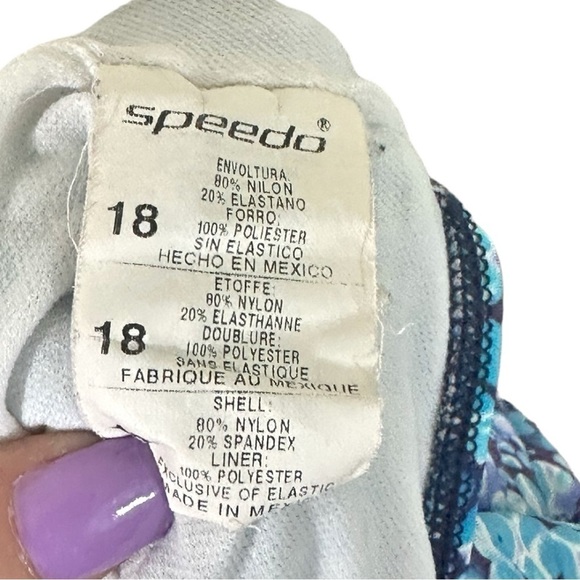 Speedo- Blue RazorBack One Piece Swimsuit Plus size 18 - Picture 8 of 8